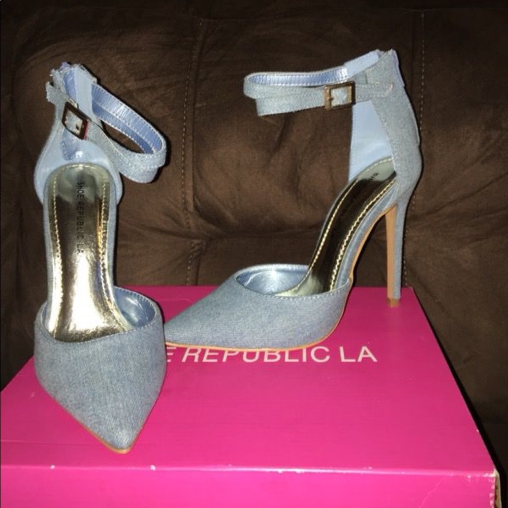 Lulu denim heels 5.5